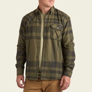 Howler Bros Harkers Flannel Shirt Mens Medium Button Down Shacket Green Plaid